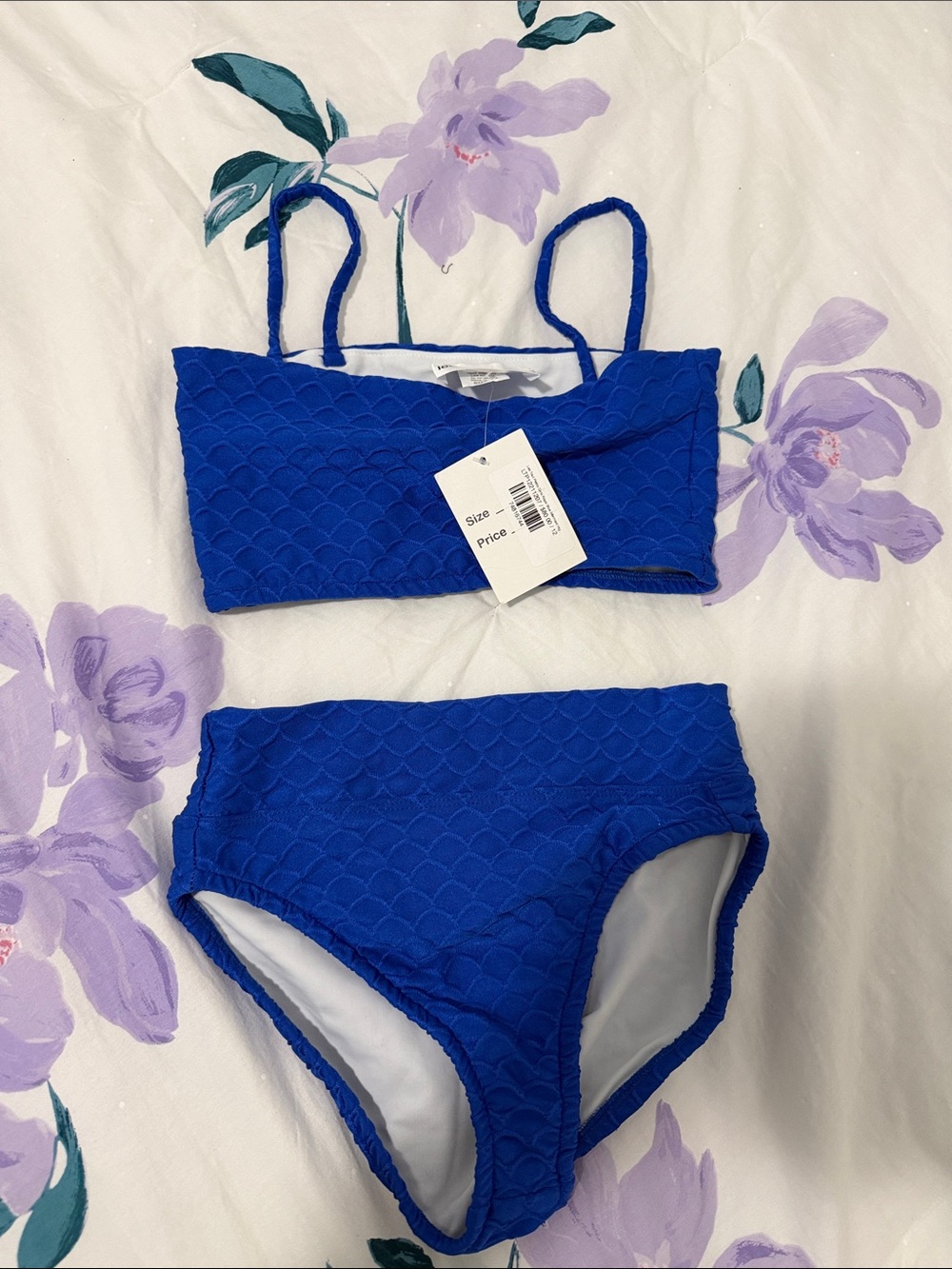 Girls' High-Waist Bikini Set - Royal Blue